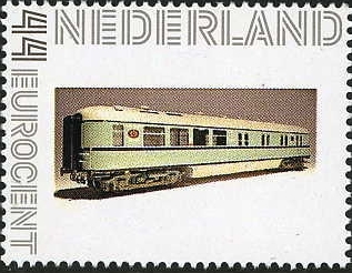 personalised stamp of The Netherlands with trains, trams, stations etc